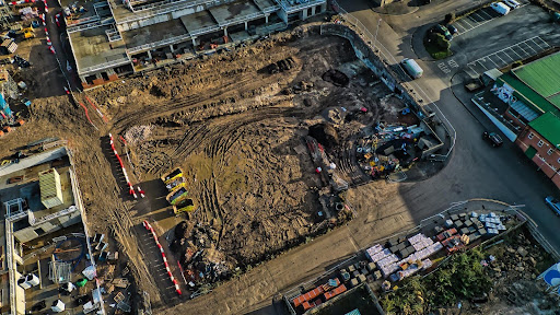 A large public infrastructure construction site; public improvement can offer numerous benefits for Utah residents.